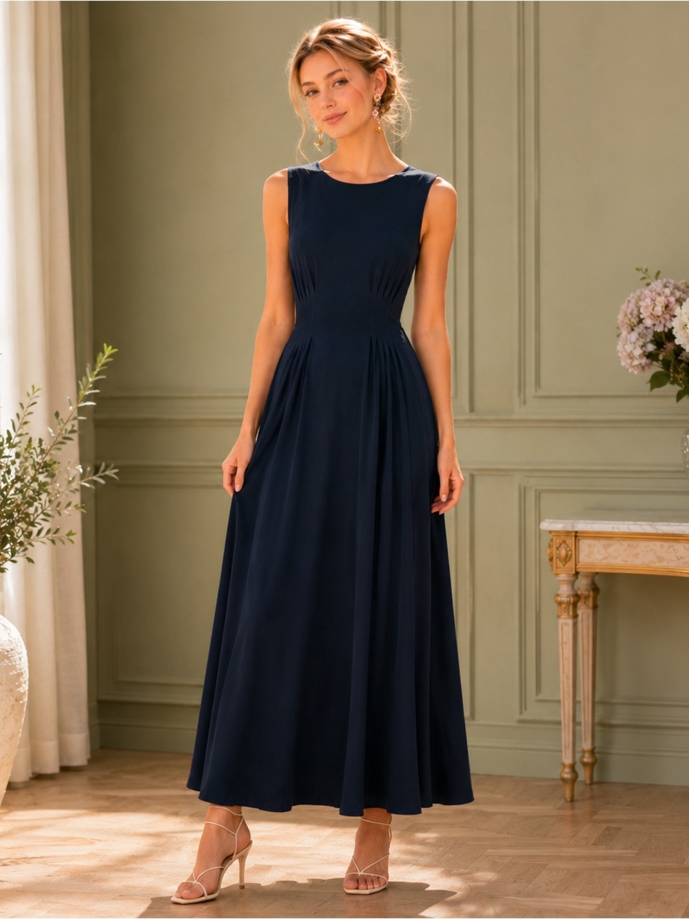 Scotch & Soda Navy Sleeveless Maxi Dress